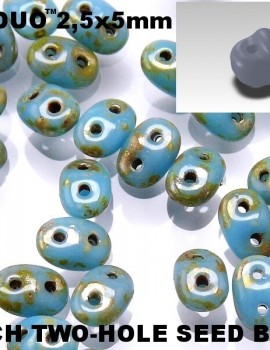 Superduo - Turquoise Picasso