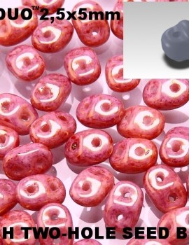 Superduo - Chalk White Red Luster