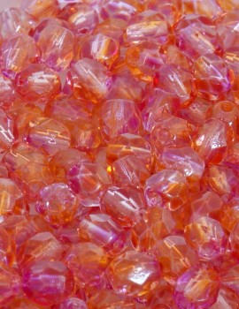 Cseh csiszolt 4 mm - Coated-Fuchsia Cantaloupe