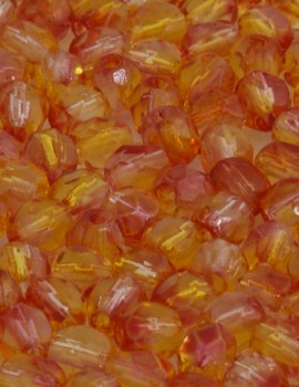 Cseh csiszolt 4 mm-Coated Fuchsia Lemon-40 db