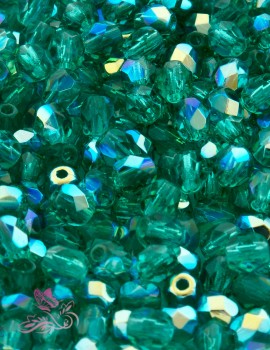 Cseh csiszolt 4mm- Emerald AB-40 db