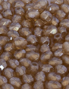 Cseh csiszolt 4mm-Copper Smoky Topas-40 db