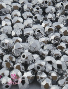 Cseh csiszolt 4mm-Silver-40 db