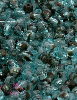 Cseh csiszolt 4mm-Teal Tortoise-40 db