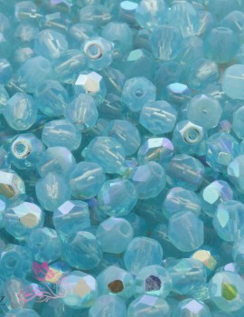 Cseh csiszolt 4 mm-Milky Aquamarine AB-40 db