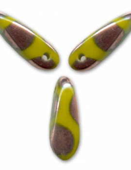 Lándzsa 3x11 mm-Opaque Olivine Spot Capri Gold-20 db