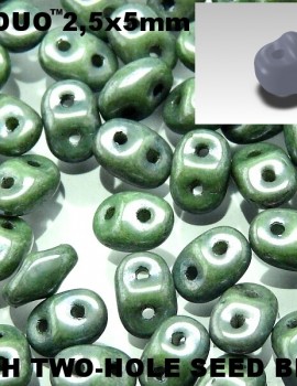 Superduo-Chalk white green luster-10 gr