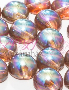 Dome gyöngy-Crystal Brown Rainbow-1 db