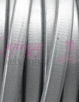 Ovális bőr 10x6 mm-Metál sötét ezüst-1 cm