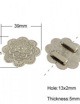 Díszes virág távtartó 39 mm-ezüst-1 db