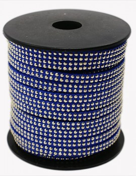 5 mm dupla arany szegecses bőr-királykék-10 cm