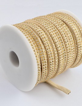 5 mm dupla arany szegecses-krém-10 cm