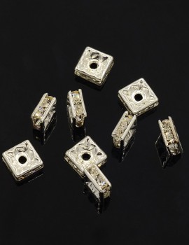 6 mm négyzet-ezüst-1 db