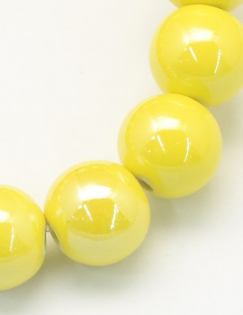 8 mm porcelán -sárga-5 db