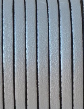 3 mm lapos bőr-Ezüst-1 cm