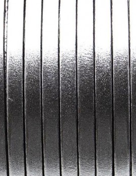 5 mm lapos bőrszál-Metál ezüst-1 cm