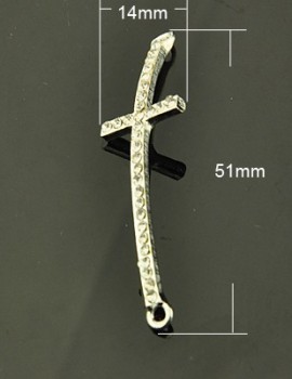 Strasszos kereszt-ezüst-1 db