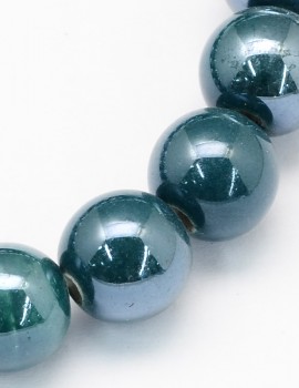 8 mm porcelán gyöngy-Olajzöld-5 db