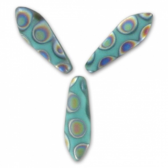 Lándzsa 5x16 mm - Green Turquoise Peacockeye