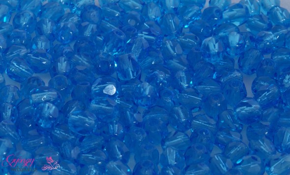 Cseh csiszolt 4 mm- Dark Capri Blue