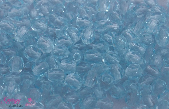 Cseh csiszolt 4 mm-Light Aquamarine-40 db