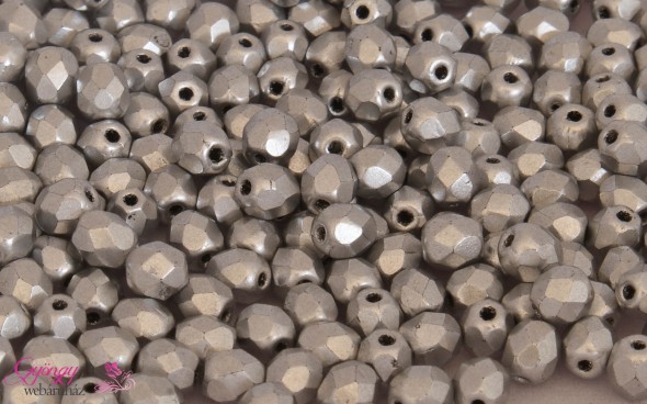 Cseh csiszolt 4 mm-Matte Matallic Aluminium-40 db