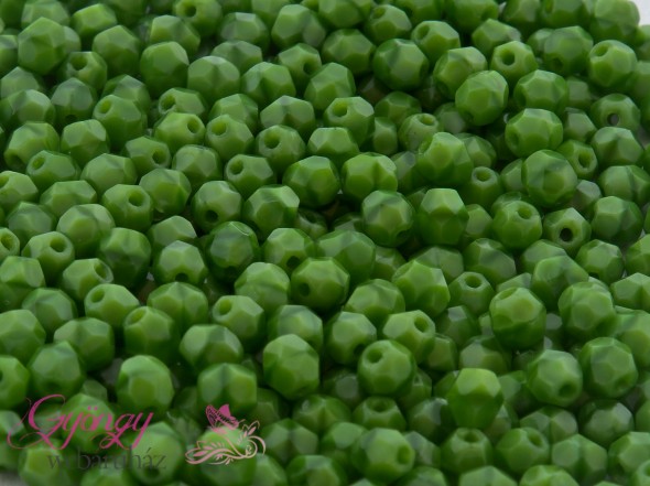 Cseh csiszolt 4mm-Opaque Green-40 db