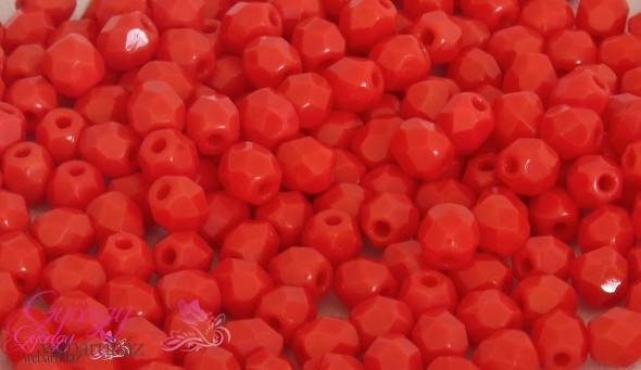 Cseh csiszolt 4mm-Opaque light red(93180)-40 db
