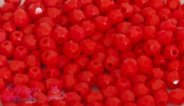 Cseh csiszolt 4 mm-Opaque light red(93190)-40 db