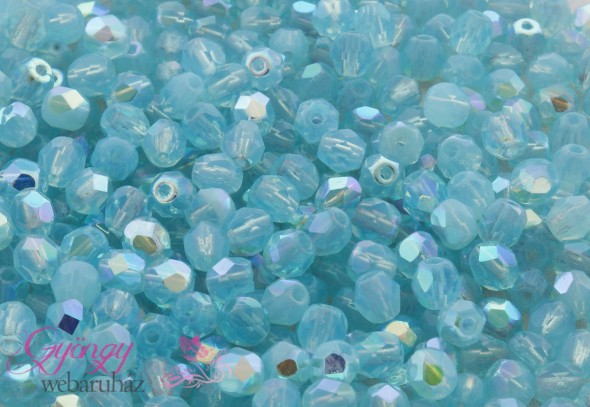 Cseh csiszolt 4 mm-Milky Aquamarine AB-40 db