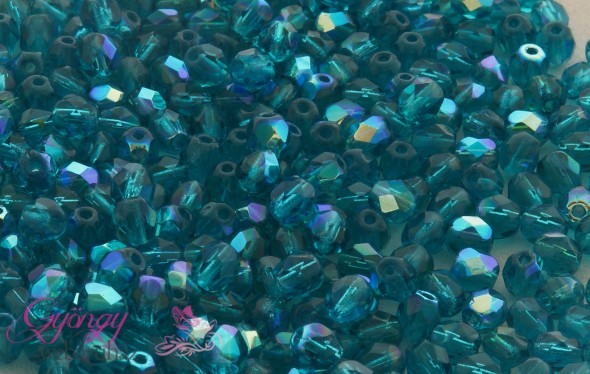 Cseh csiszolt 4mm-Teal AB-40 db