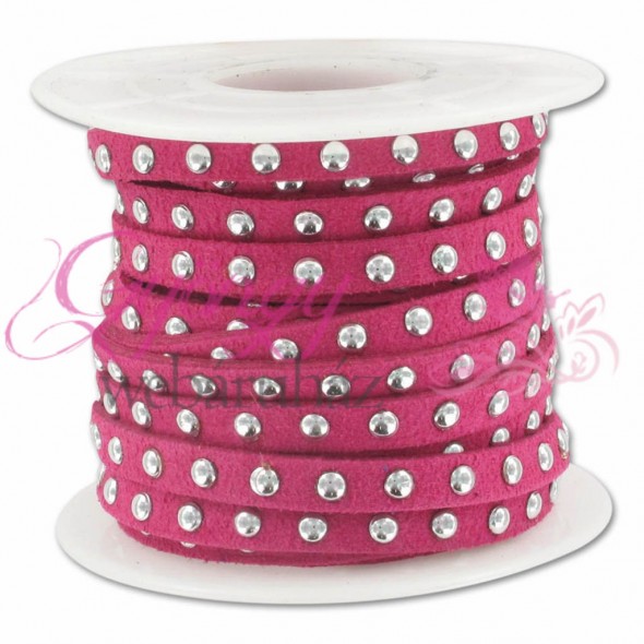 5 mm Szegecses bőrszál-Fuchsia-10 cm