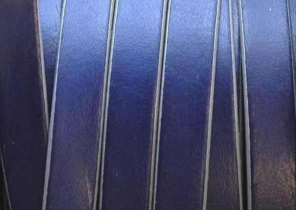 10 mm lapos bőrszál-sötétkék-1 cm