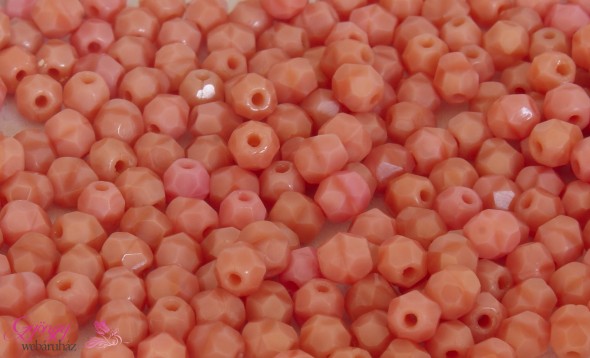 Cseh csiszolt 4mm-Pink Coral-40 db