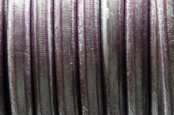 Ovális bőr 10 x 6 mm-Metál lila-1 cm
