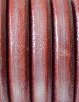 Ovális bőr 10 x 6 mm-Metál piros-1 cm