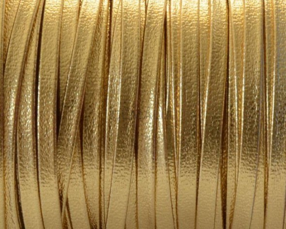 3 mm lapos bőr-fényes arany-1 cm