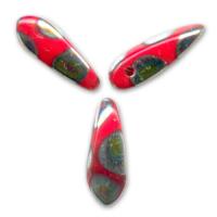 Lándzsa 3x11 mm Red coral Peacockeye - 20 db